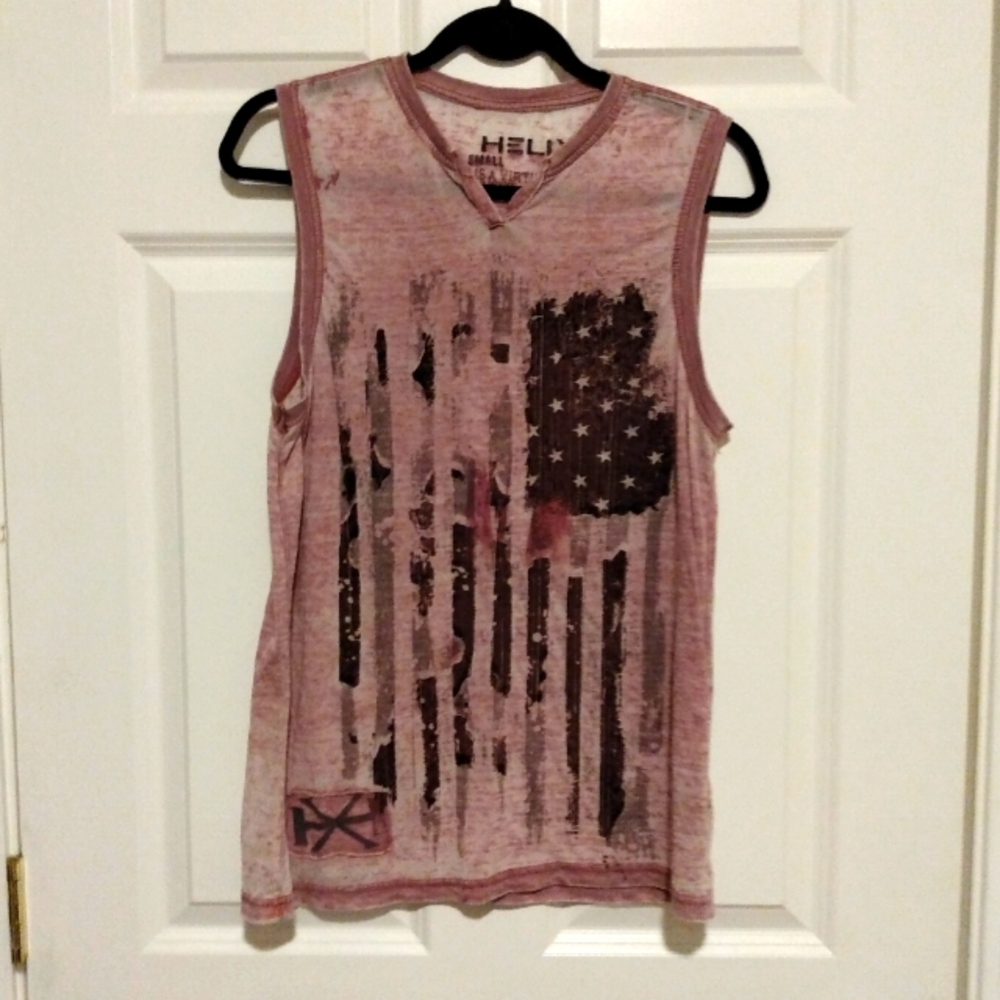 Helix American Flag Muscle Tee tank Size Small